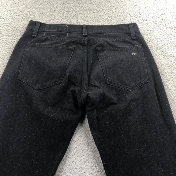 rag & bone Other - Rag & Bone Jeans Mens 30x34 Black 15x Slim Straight Nap Neppy Button Made In USA